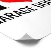 I Love Garage Doors Funny Christmas Red Heart Gift Poster (Ecke)