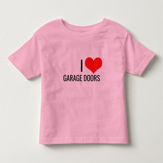 I Love Garage Doors Red Heart Christmas Gift Pink Kleinkind T-shirt (Vorderseite)