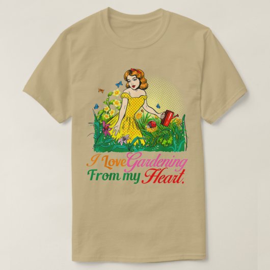 I Love Gardening From My Head Funny Gardening Plan T-Shirt (Design vorne)