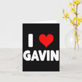 I Love Gavin - Heart  Karte (Gelbe Blume)