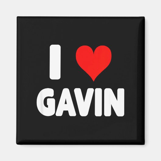 I Love Gavin - Heart  Magnet (Vorne)