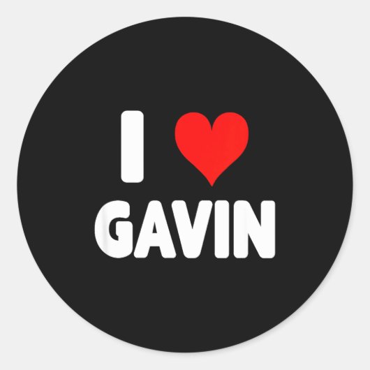 I Love Gavin - Heart  Runder Aufkleber (Vorderseite)