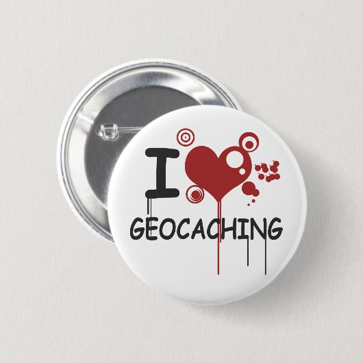 I love geocaching button (Vorne & Hinten)