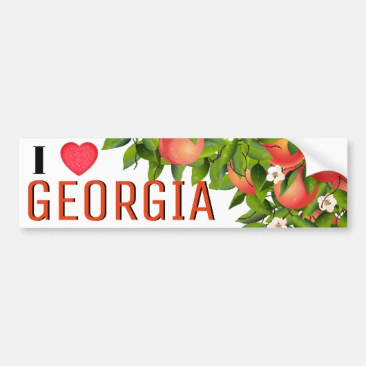 I Love Georgia Peaches Autoaufkleber (Vorne)
