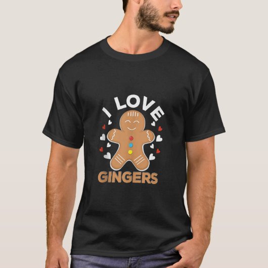 I Love Gingers Pastries Candy Cane Cookie Gingerbr T-Shirt (Vorderseite)