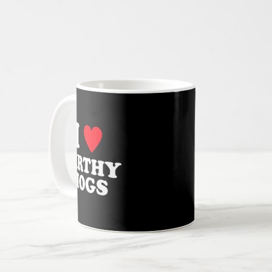 I Love Girthy Hogs Funny Design  Kaffeetasse (Vorderseite Links)