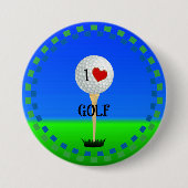 I Love Golf Button (Vorderseite)