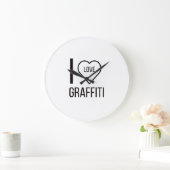 I LOVE GRAFFITI GROßE WANDUHR (Zuhause)