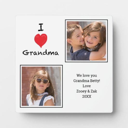 I Love Grandma 2 Fotoplatte (Vorderseite)