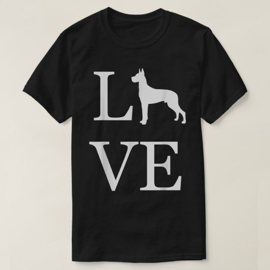 I Love Great Dane Dog Lover White Graphic Design P T-Shirt (Design vorne)