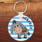 'I love Greece' Cute Donkey Keychain Schlüsselanhänger (Vorderseite)