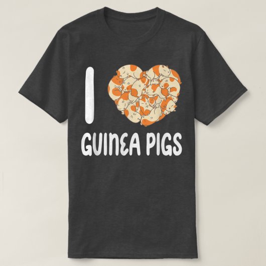 I Love Guinea Pigs Pet Guinea Pig Tier Cute Love T-Shirt (Design vorne)