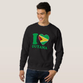 I Love Guyana Heart Flag  Quote Sweatshirt (Vorne ganz)