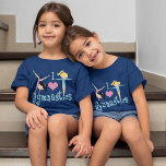 I Love Gymnastics Cute Custom Gymnast Girls T-Shirt<br><div class="desc">I Love Gymnastics. A pretty personalized gymnastics girl t-shirt gift with adorable teal text in between two tumbling girls and a beautiful pink heart. A cute gymnast tee for a kids. Customize with your child's name in pink writing.</div>
