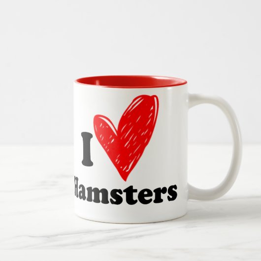 I love Hamsters Zweifarbige Tasse (Rechts)