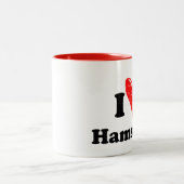 I love Hamsters Zweifarbige Tasse (Mittel)