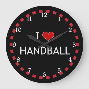 I Love Handball, popular design Große Wanduhr
