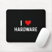 I Love Hardware - Heart Pc Gamer Gaming Build Code Mousepad (Mit Mouse)
