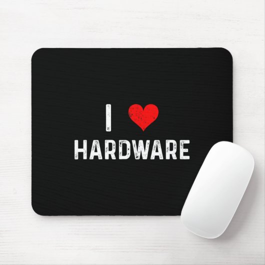 I Love Hardware - Heart Pc Gamer Gaming Build Code Mousepad (Mit Mouse)