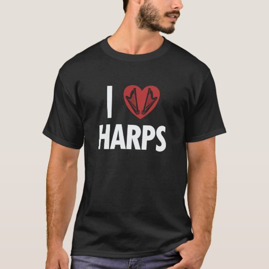 I love Harps Konghou Pedal Harp Harpist Harp Playe T-Shirt (Vorderseite)