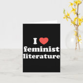 I Love Heart Feminist Literature Karte (Gelbe Blume)