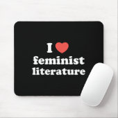 I Love Heart Feminist Literature  Mousepad (Mit Mouse)