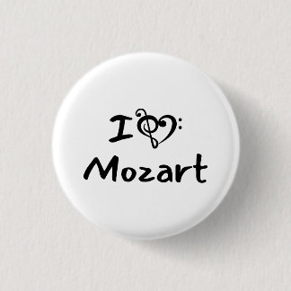 I love heart Mozart Classical Music Black Text Button