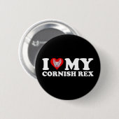 I Love (Heart) My Cornish Rex Button (Vorne & Hinten)