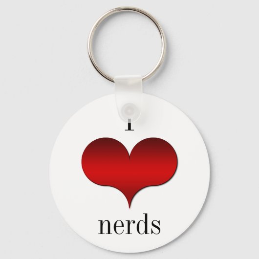 I Love (Heart) Nerds Keychain Schlüsselanhänger (Vorderseite)