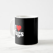 I Love Heart Pugs Pug Dog Canine Kaffeetasse (Vorderseite Links)