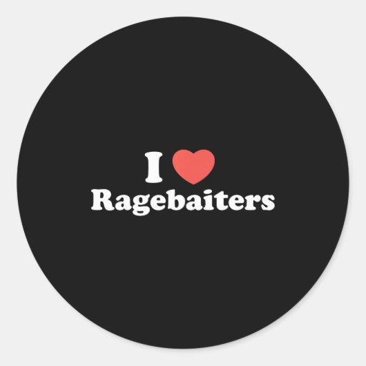 I Love Heart Ragebaiters Runder Aufkleber (Vorderseite)