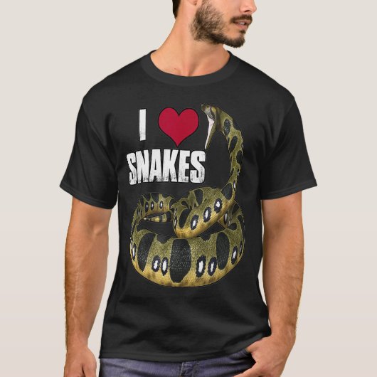 I Love Heart Snakes Reptile Lovers Snake lover T-Shirt (Vorderseite)