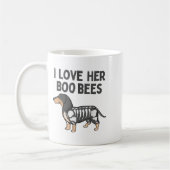I Love Her Boo Bees Funny Halloween Dachshund Ween Kaffeetasse (Links)