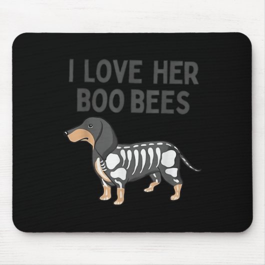 I Love Her Boo Bees Funny Halloween Dachshund Ween Mousepad (Vorne)