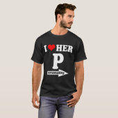 I Love Her Ity Funny Valentine's Day Couple Matchi T-Shirt (Vorne ganz)