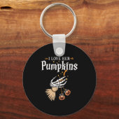 I Love Her Pumpkins She Likes My Broomstick Hallow Schlüsselanhänger (Vorderseite)