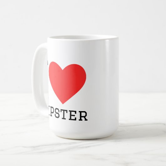 I love hipster kaffeetasse (Vorderseite Links)