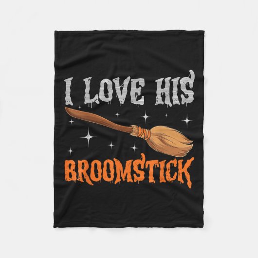 I Love His Broomstick I Love Her Pumpkins Couples  Fleecedecke (Vorderseite)