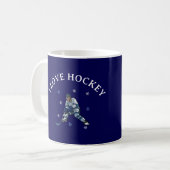 I Love Hockey Mug – Sport Lover Mug Kaffeetasse (Vorderseite Links)