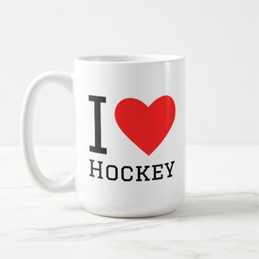 I love hockey square sticker kaffeetasse (Links)