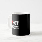I Love Hot Biophysicists Heart - Husband Wife Phys Kaffeetasse (Vorderseite Links)