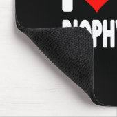 I Love Hot Biophysicists Heart - Husband Wife Phys Mousepad (Ecke)