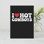 I Love Hot Cowboys Einladung (Stehend Vorderseite)
