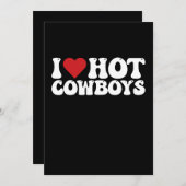 I Love Hot Cowboys Einladung (Vorne/Hinten)