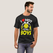 I Love Hot Softball Boys Fathers Day T-Shirt (Vorne ganz)