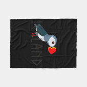 I Love Iceland Puffin Icelandic Gift Fleecedecke (Vorderseite (Horizontal))