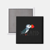 I Love Iceland Puffin Icelandic Gift Magnet (Vorderseite/Rückseite)