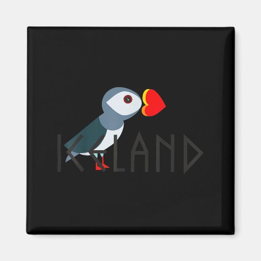 I Love Iceland Puffin Icelandic Gift Magnet (Vorne)