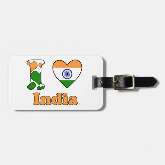 I love India Gepäckanhänger (Vorderseite horizontal)