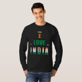 I Love India Indian India Flag T-Shirt (Vorne ganz)